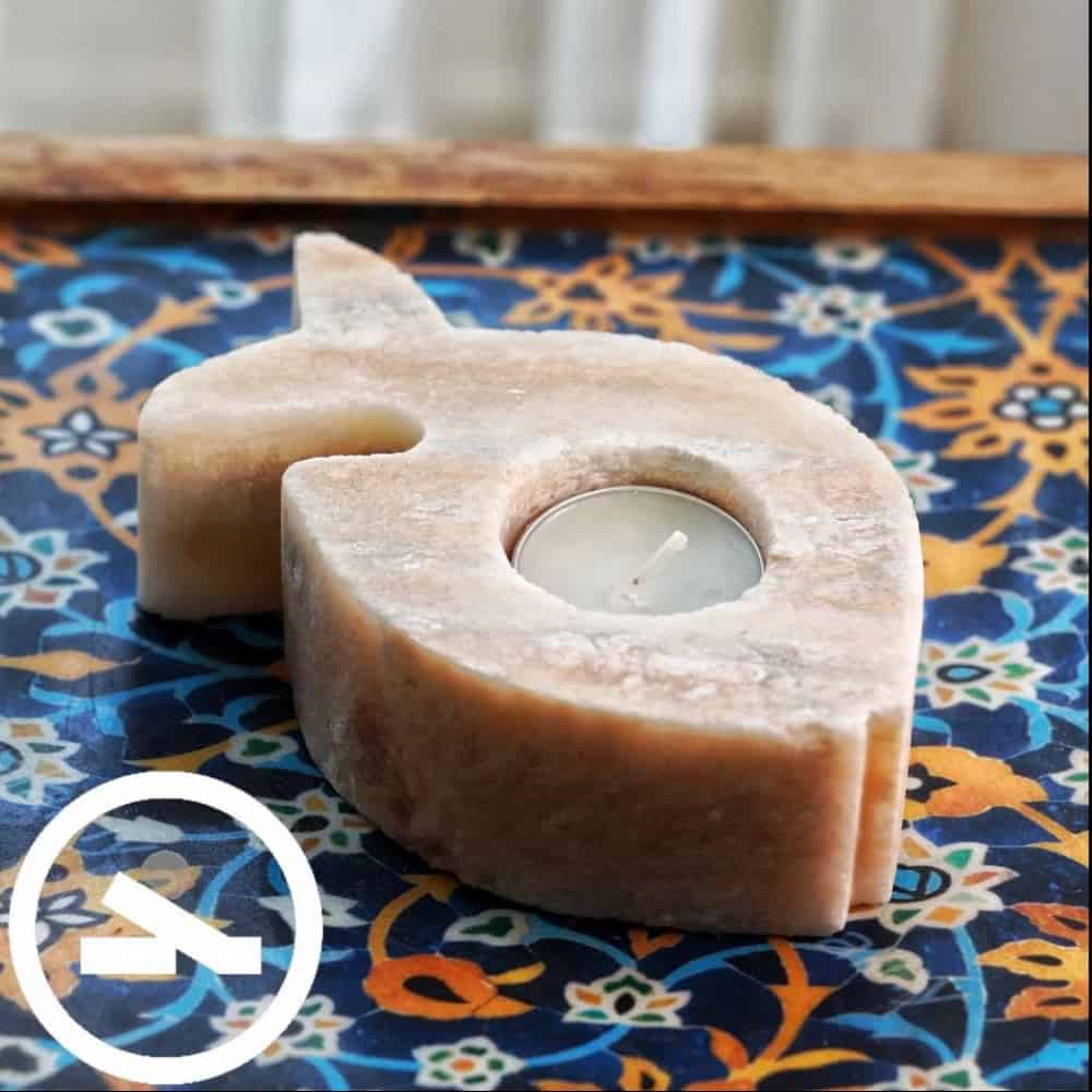 شمعدان سنگ نمک مدل ماهی